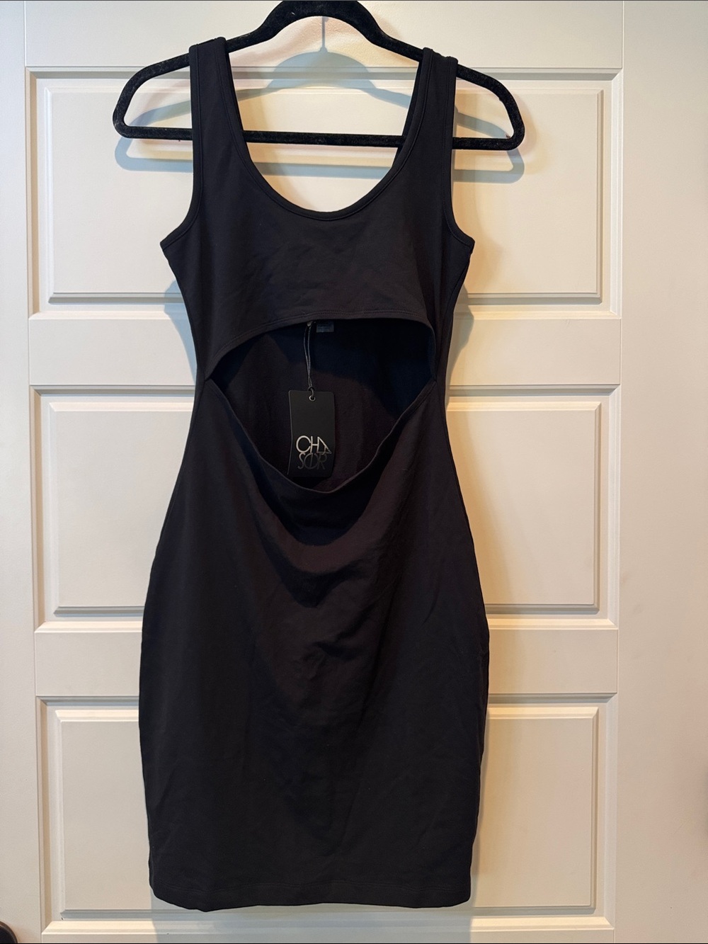 Chaser Black Cutout Bodycon Mini Dress: SZ S